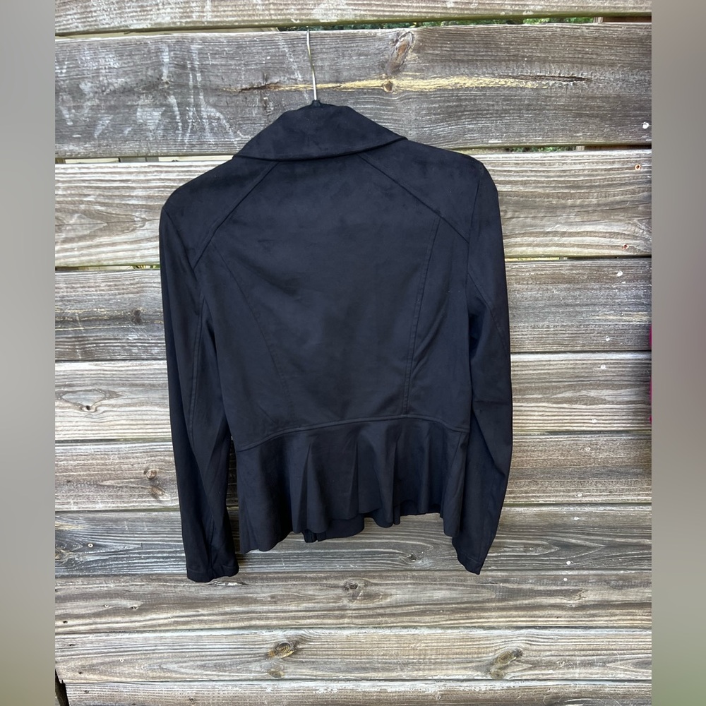 SHYANNE Black S Vegan Suede Full Zip Ruffled Witchy Whimsigoth Mobwife Jacket - Picture 5 of 12